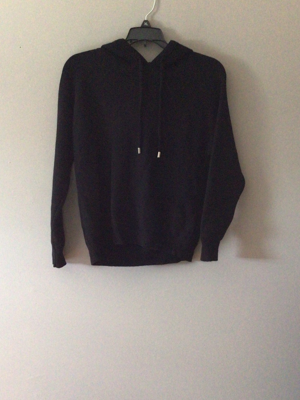 Classic Black Cashmere Pullover Hoodie
